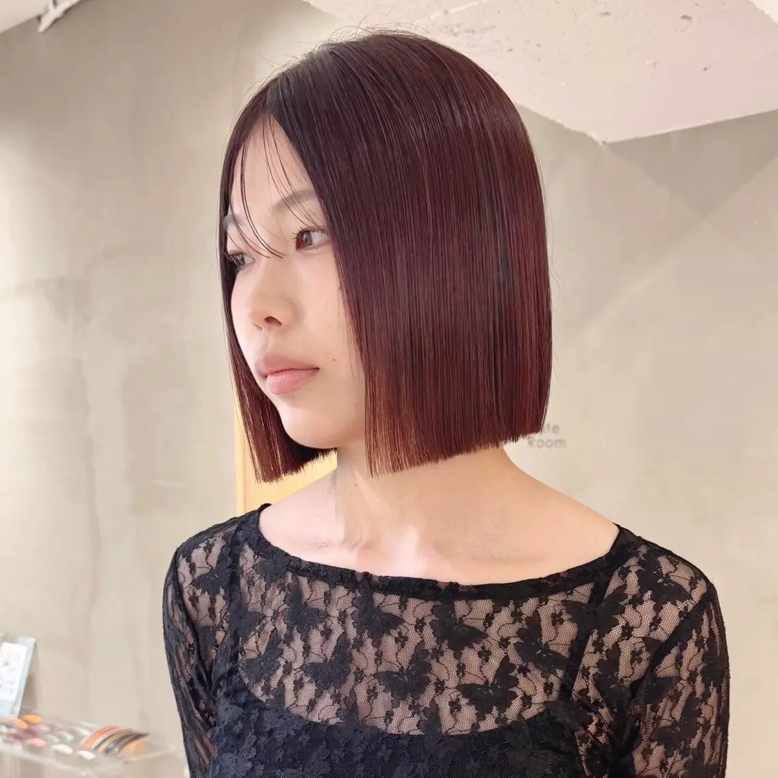 ミディアム カラー ボブ カット ヘアカラー トリートメント ボブ/縮毛矯正 🌟梅田盛一🌟のヘアスタイル