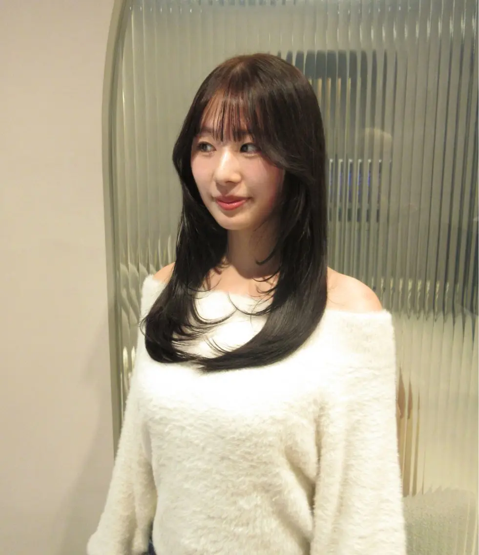 ロング カット 縮毛矯正 艶カラー/髪質改善 kyoka🫧のヘアスタイル