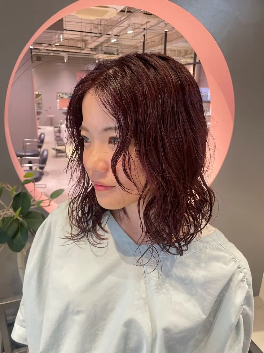 ミディアム パーマ カット パーマ ないとう ゆうかのヘアスタイル