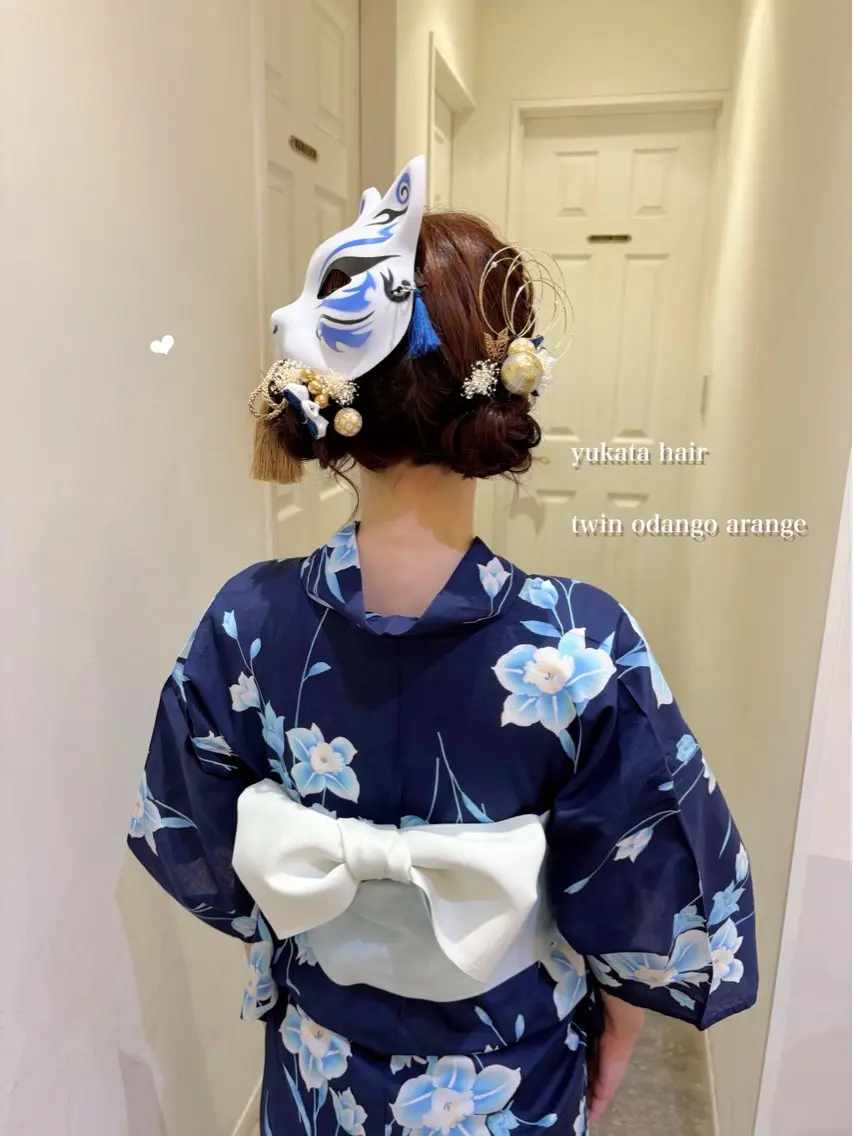 ロング ヘアアレンジ お団子ヘア 浴衣 シールエクステ横浜 🐏☁️miminaのヘアスタイル