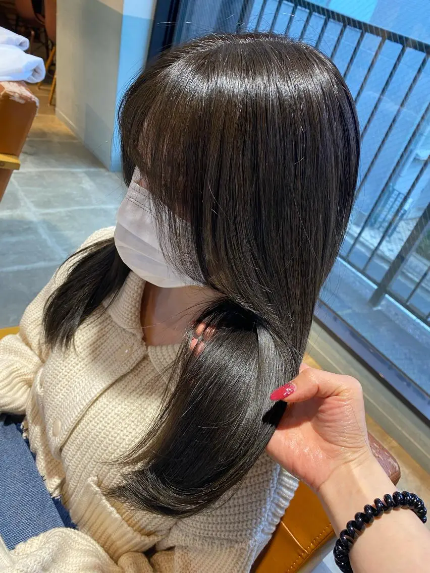 人気No.2️⃣🩷ྀི前髪カット➕透明感カラー➕Aujua❸stepトリートメント8990円【韓国風/レイヤー】の写真