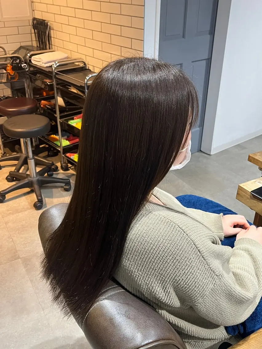 ロング カラー ヘアカラー トリートメント 暖色  艶カラー/ 蒔田 爽真のヘアスタイル