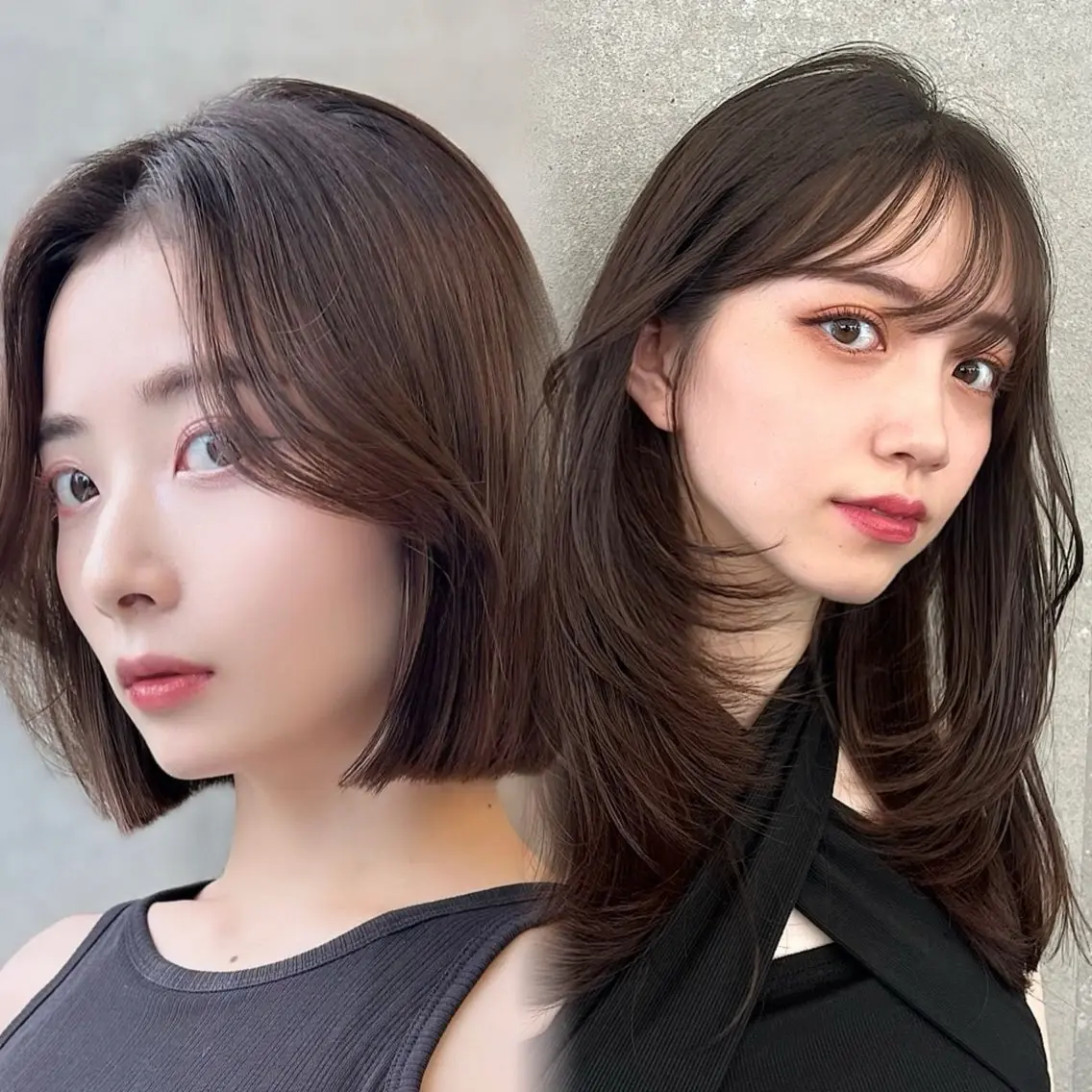 セミロング カラー 山崎/ボブ縮毛矯正 レイヤー髪質改善のヘアスタイル