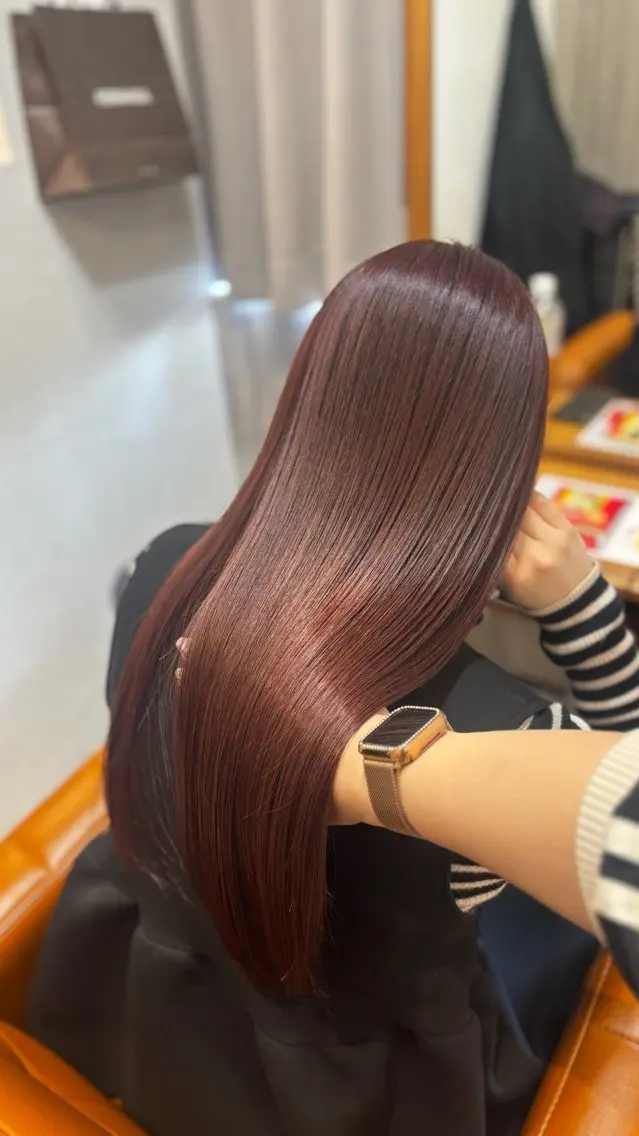ロング カラー カット ヘアカラー トリートメント 【完全個室】髪質改善 暖色カラー/山崎唯奈のヘアスタイル