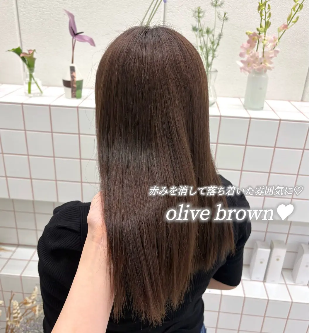 ロング カラー ブラウンカラー オリーブブラウン ヘアカラー トリートメント ゆうひ🎀艶カラー/ ヘアメ/チョコカラーのヘアスタイル