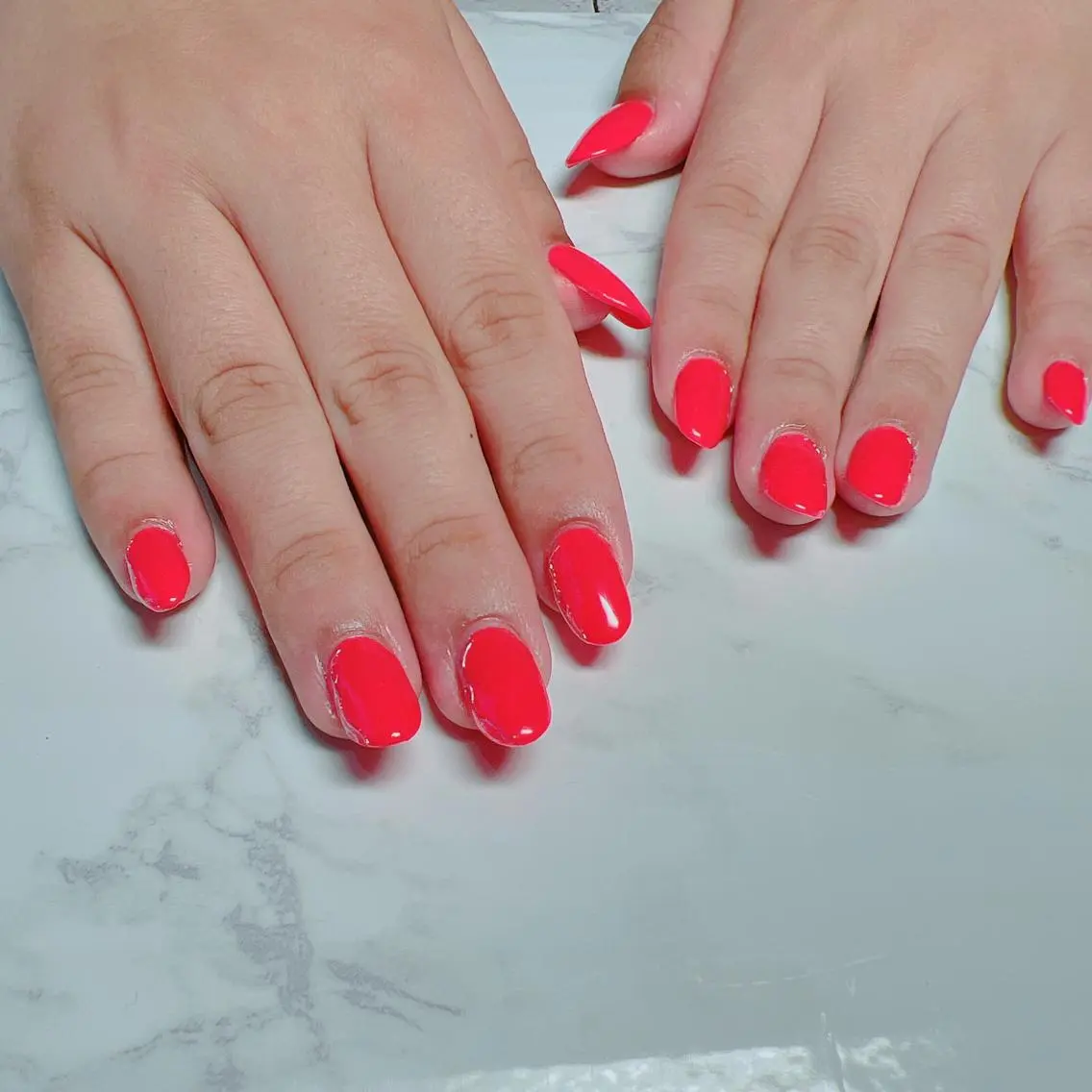 ネイル ミラーネイル ニュアンスネイル オレンジ ネイルチップ ハンドネイル たきぐち みちこのネイルデザイン
