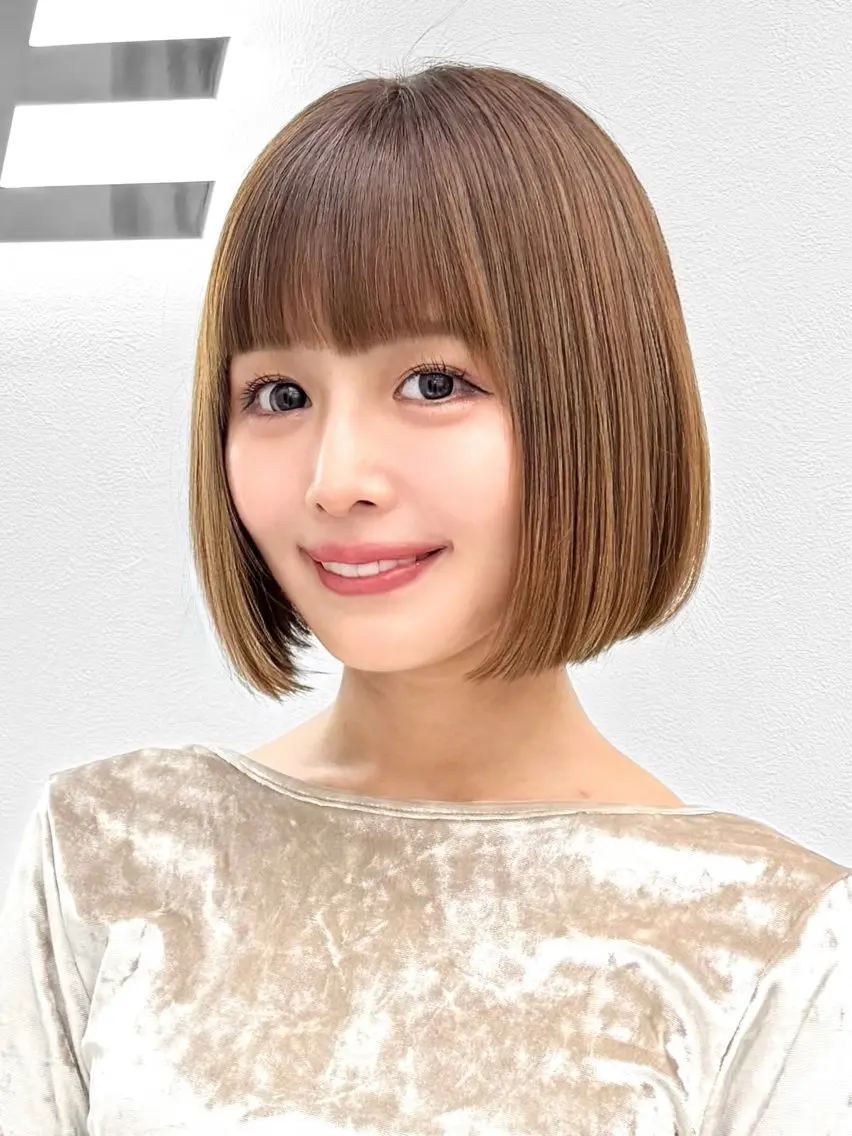 ショート カラー ヘアアレンジ カット トリートメント ヘアセット 縮毛矯正🤍 盛れるボブ/ひかりのヘアスタイル