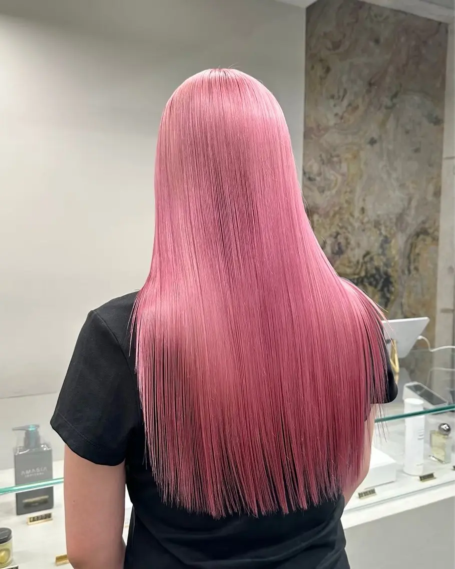ロング カラー ブリーチ ハイトーンカラー 縮毛矯正 トリートメント ケアブリーチカラー 橋本一輝のヘアスタイル