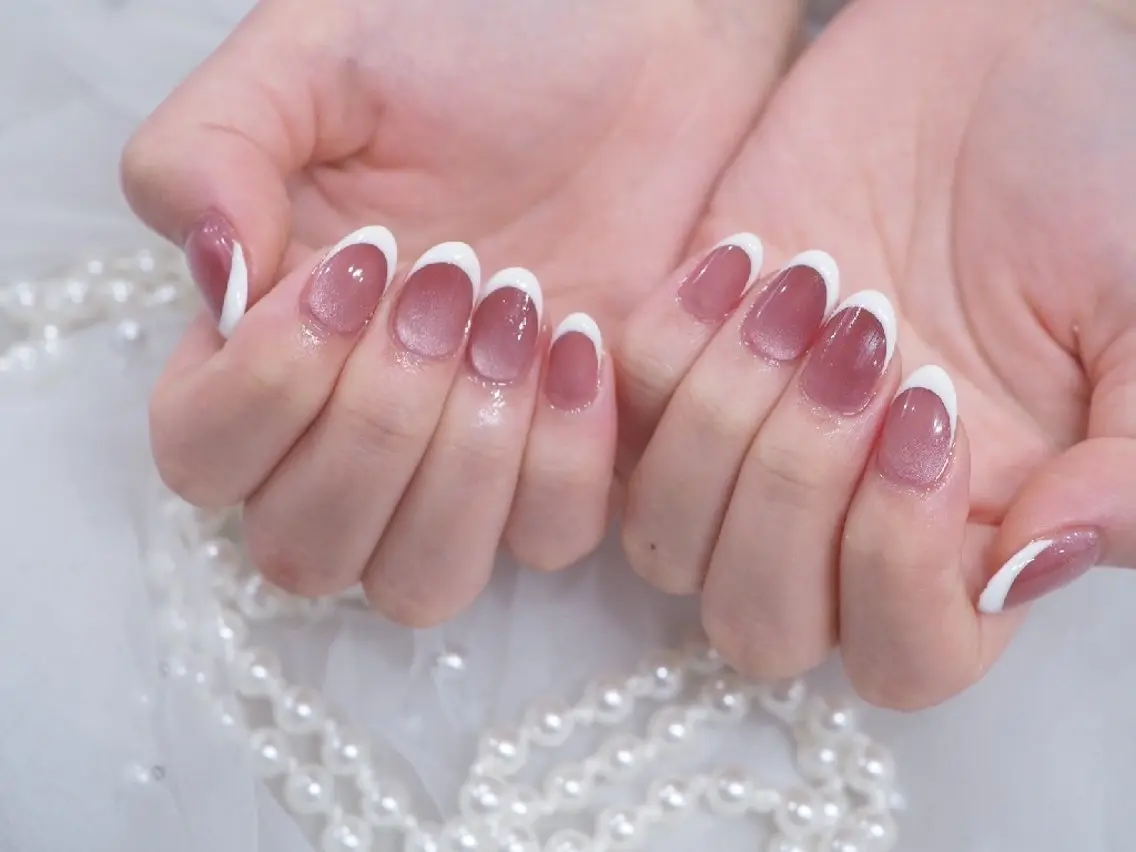 【オフあり】自爪ワンカラー/グラデ　フレンチ+550円　ベースカラーありグラデorフレンチ+1500円💅✨の写真