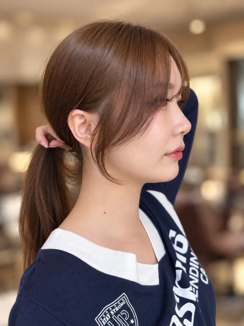 ミディアム カット Wカラーレイヤー🎀 透明感カラーのヘアスタイル