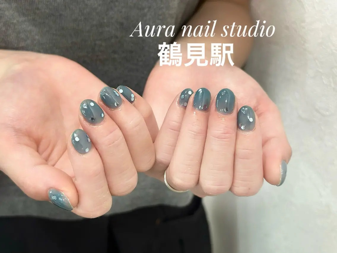 ネイル ハンドネイル Aura nail 🍐💫のネイルデザイン