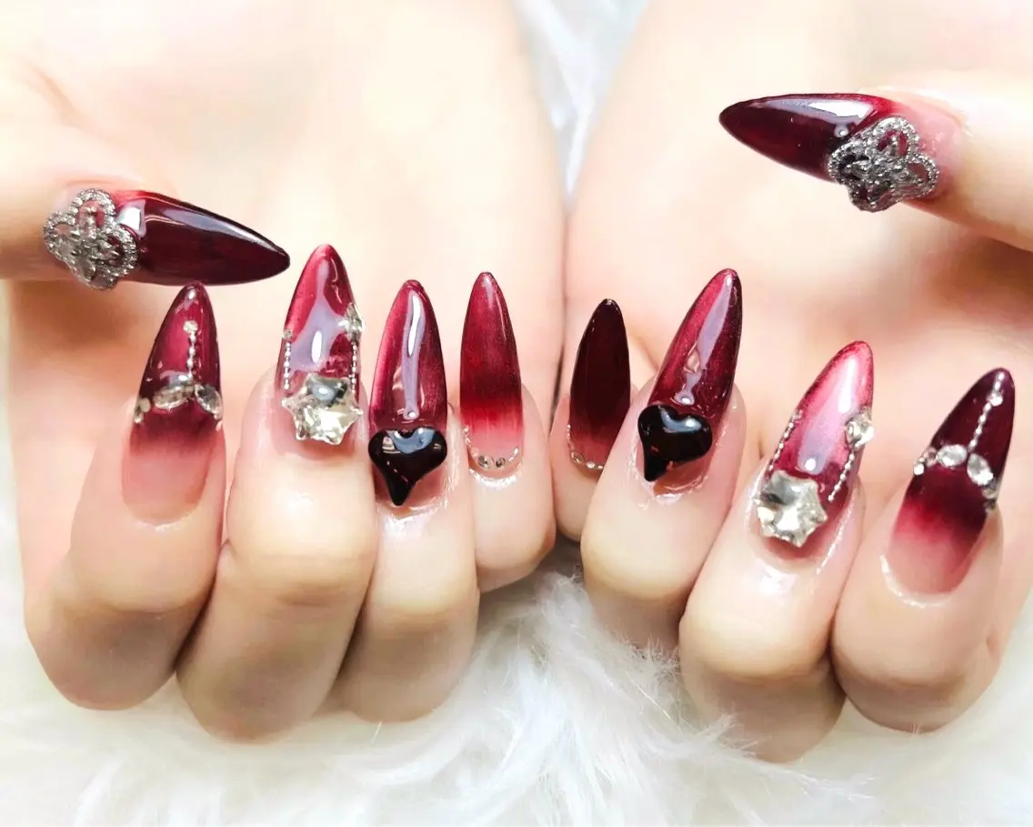 ネイル チークネイル 長さ出し フラッシュネイル フレンチネイル グラデーション ハンドネイル AN NAIL SALONのネイルデザイン