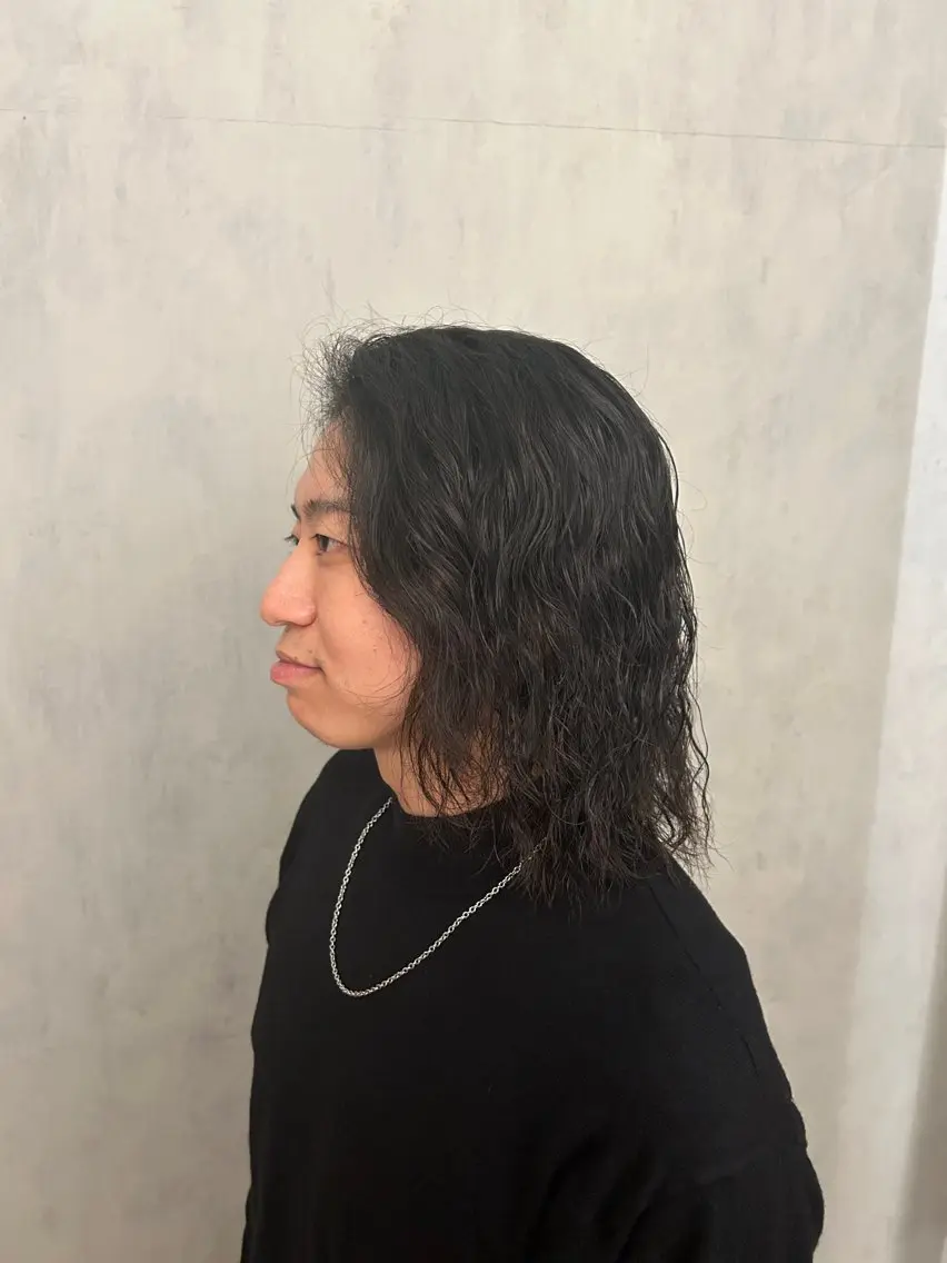 ミディアム ミディアムパーマ カット パーマ 篠原 一成のヘアスタイル
