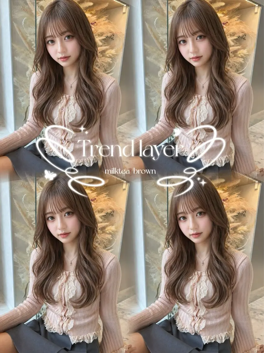 セミロング ラベンダーベージュ 学生 韓国風ヘア ヘアカラー 🦋ami/浦和 韓国ガーリー🦋のヘアスタイル