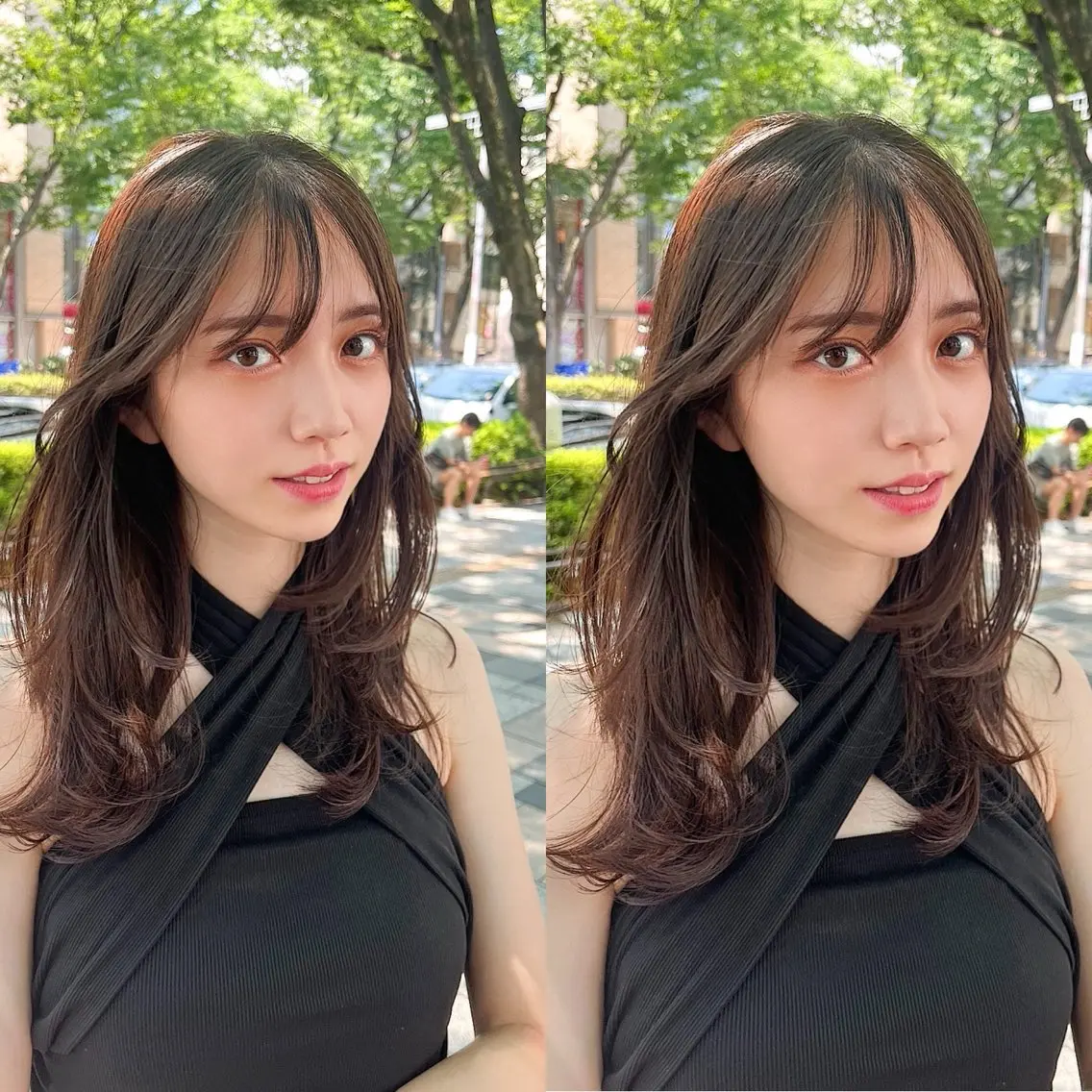 セミロング カラー 山崎/ボブ縮毛矯正 レイヤー髪質改善のヘアスタイル