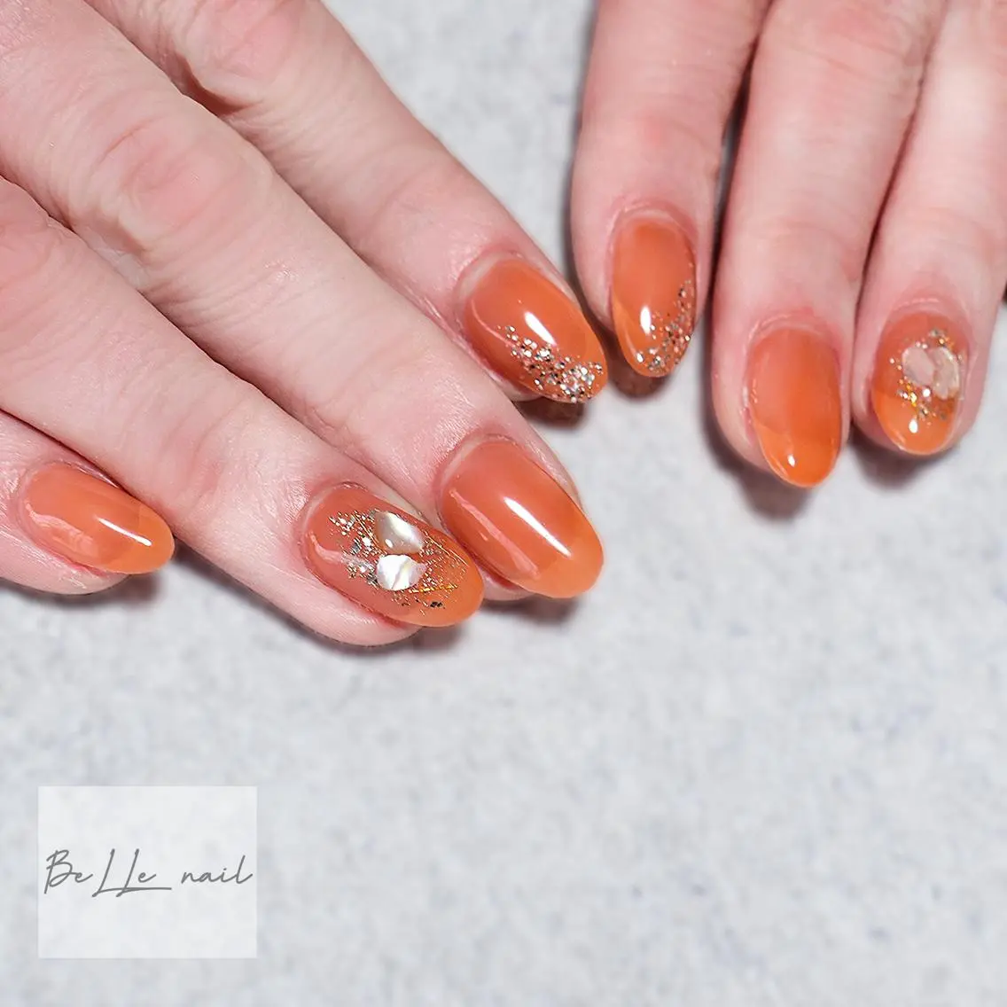ネイル オレンジ BeLLe nailのネイルデザイン