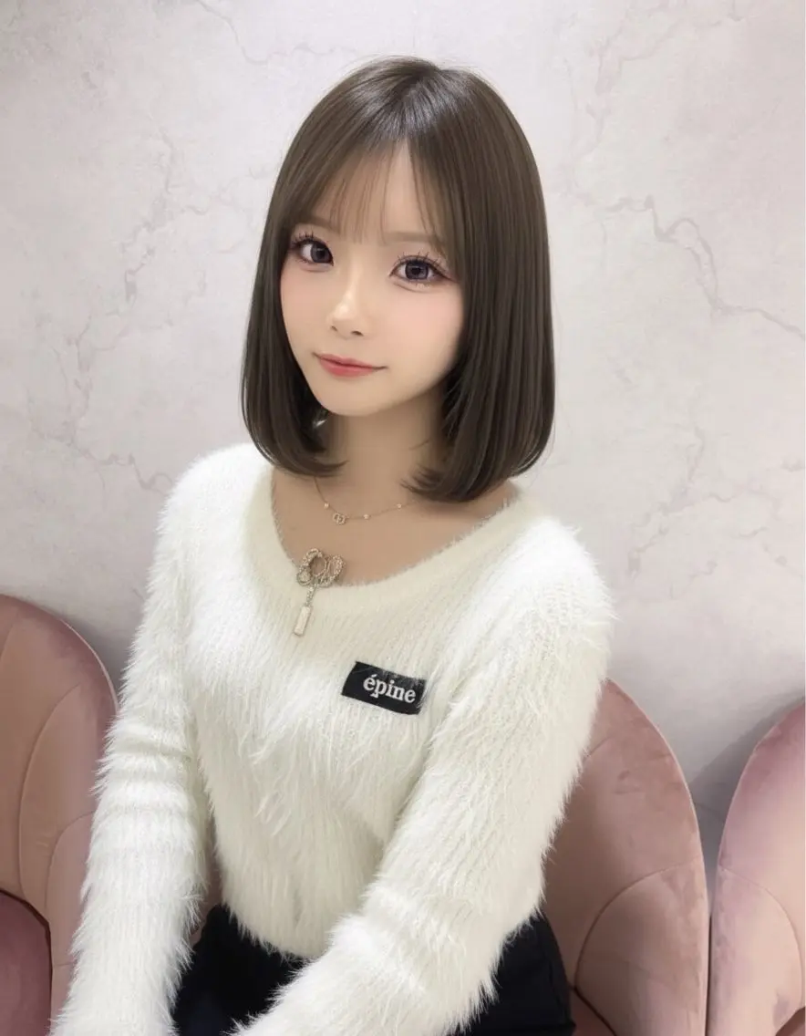 ミディアム カラー カット ヘアカラー トリートメント レイヤー/髪質改善 縮毛/ハッシュカットのヘアスタイル