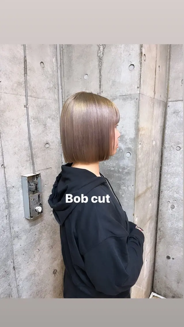 ショート カラー ブリーチ ボブ 🌱ぱっつとボブカ ット🌱/Ryotaのヘアスタイル