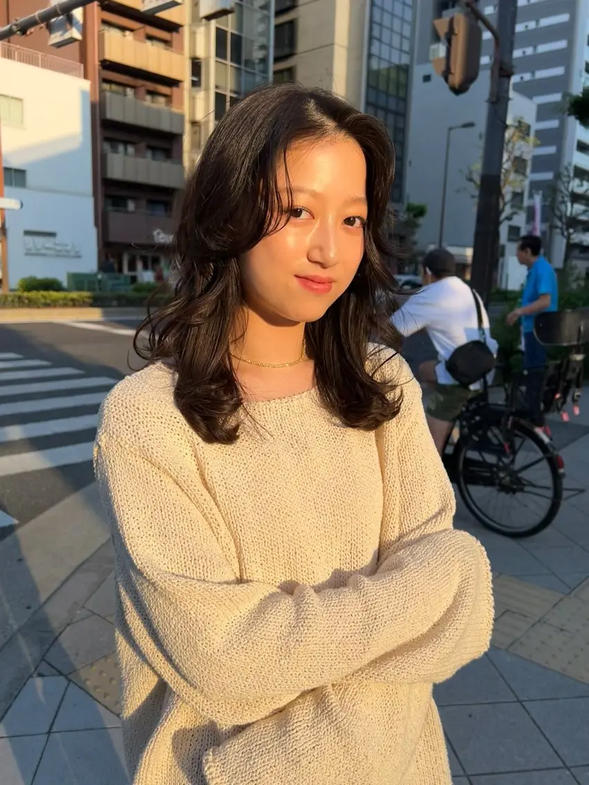 カラー ブラウンカラー siki 大阪福島 エンドウハルのヘアスタイル