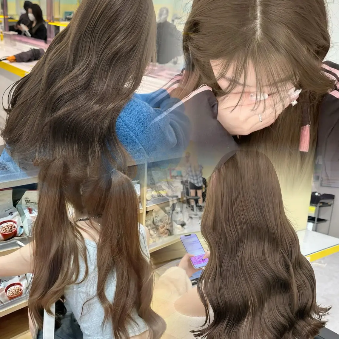【ブリーチなしで叶う透明感No,1♥️】カット＋Wカラー＋髪質改善TR🪄赤みを抑えながら柔らかい透け感カラーに✨の写真