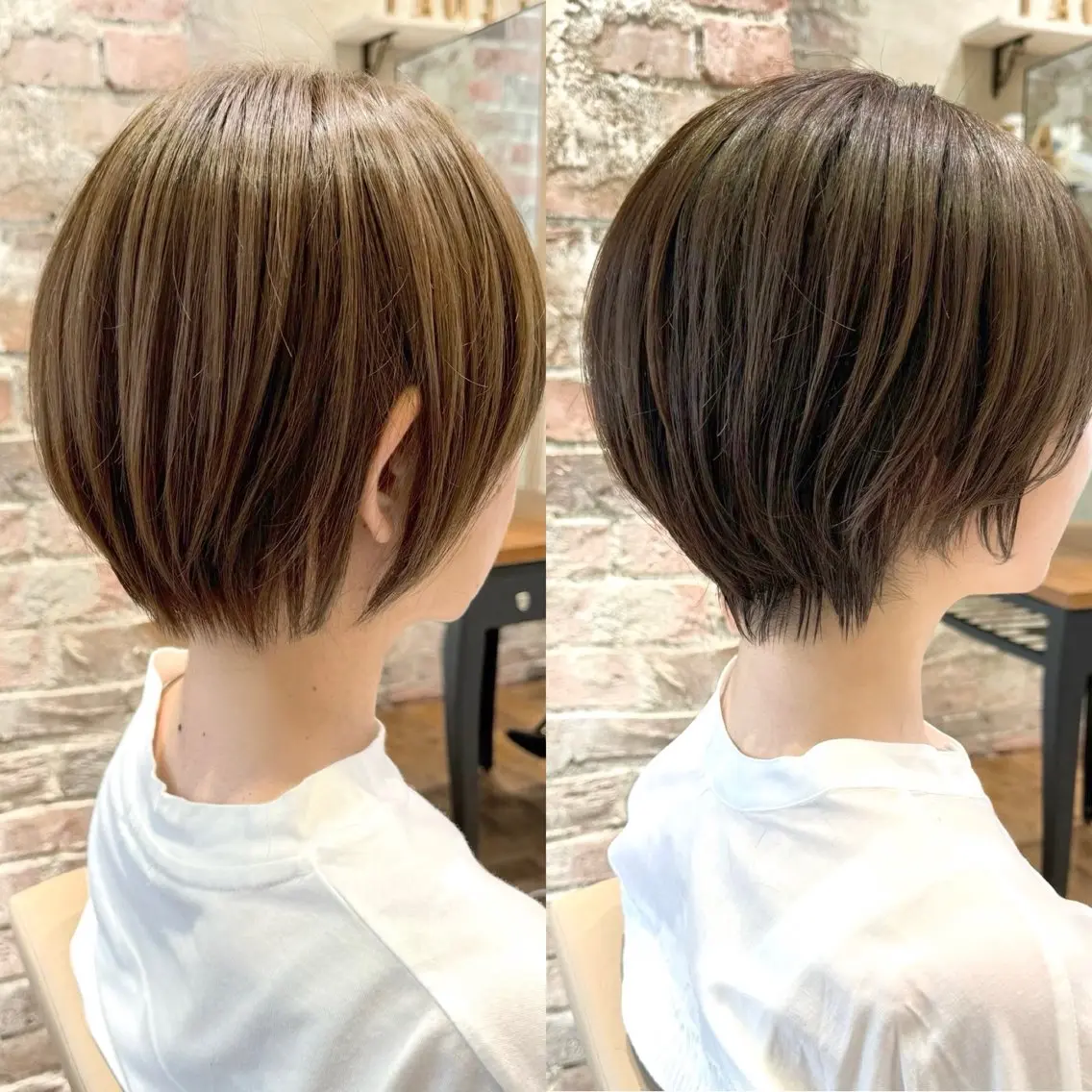ショート カラー カット ヘアカラー トリートメント 💍新宿ショート 💍岩田莉奈のヘアスタイル