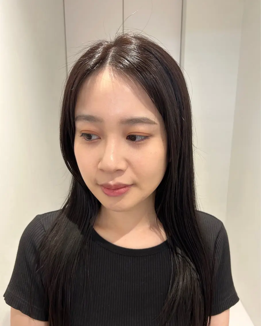 セミロング ヘアカラー トリートメント ハルカ 縮毛矯正🧤 レイヤーモデル募集のヘアスタイル