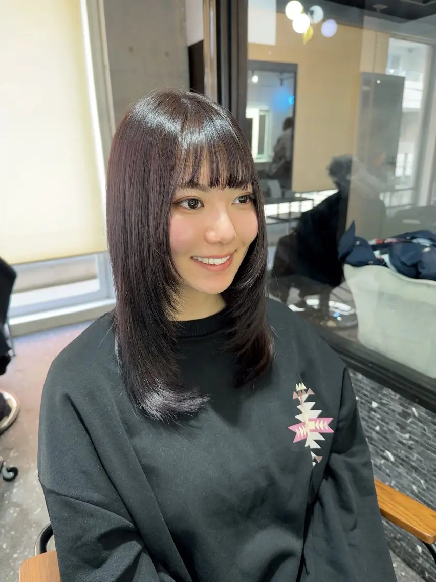 ロング カラー カット ヘアカラー トリートメント 髪質改善⭐️縮毛矯正 中野⭐️Rinaのヘアスタイル
