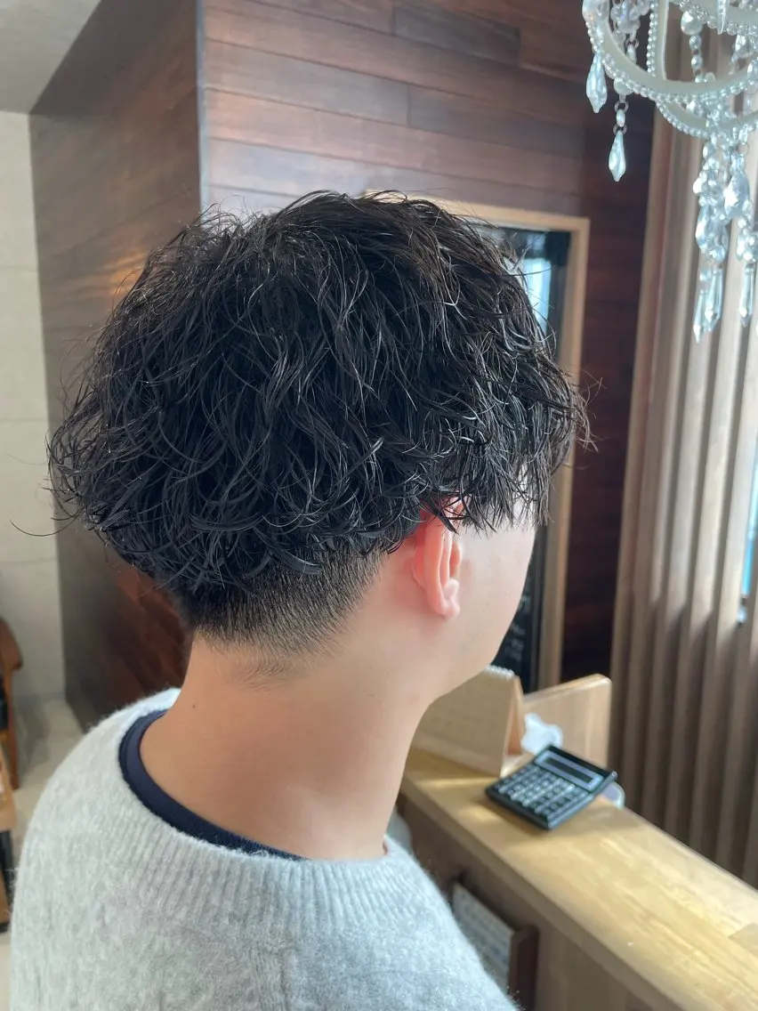 ショート パーマ メンズ カット パーマ 金森 斗夢のヘアスタイル
