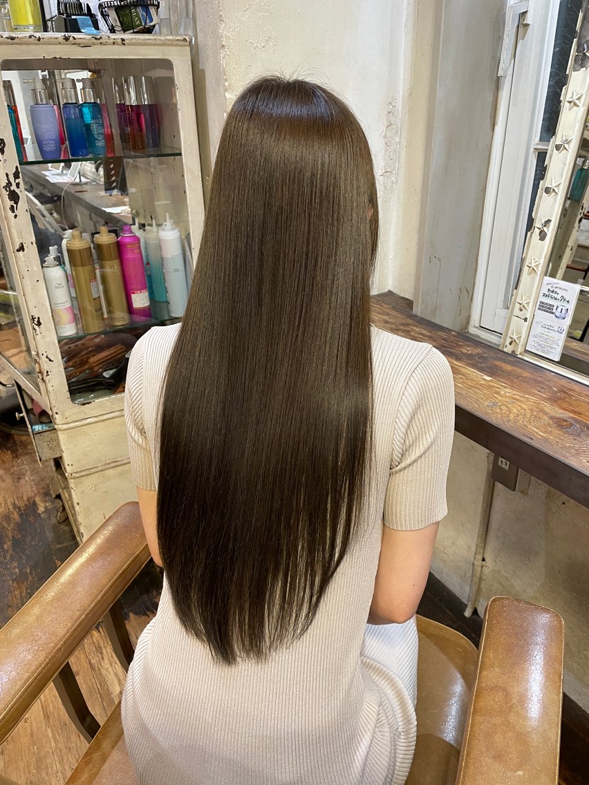 ロング カラー ベージュカラー ミント ミントベージュ ヘアカラー トリートメント 結莉/似合わせ/ MINXスタイリストのヘアスタイル