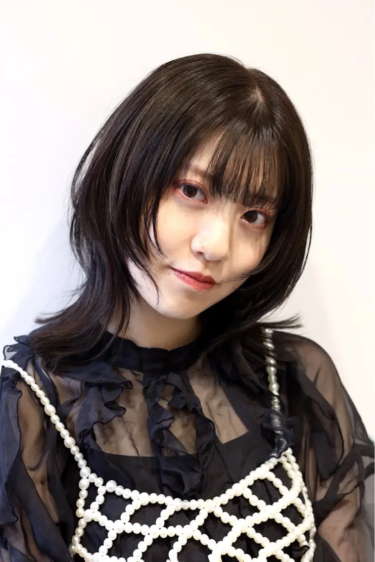 ミディアム ヘアアレンジ ハイレイヤー レイヤーカット ウルフカット ウルフレイヤー 🖤小顔ボブ/ウルフ レイヤー🖤山本諒のヘアスタイル
