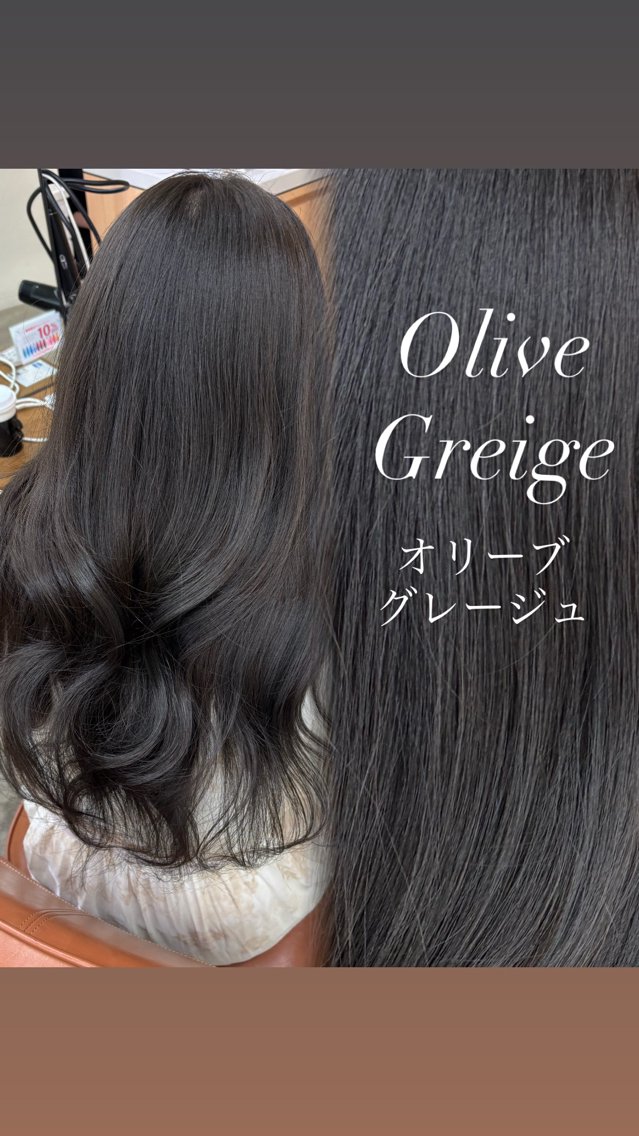 カラー グレージュ オリーブグレージュ オリーブグレー カット ヘアカラー 透明感カラー/髪質改 善/オリーブ/ayaのヘアスタイル