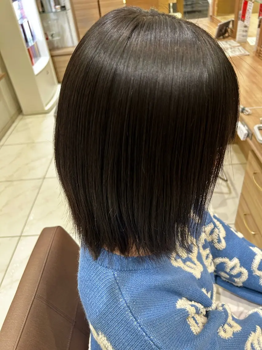 ミディアム 縮毛矯正 トリートメント 小平 悠人のヘアスタイル