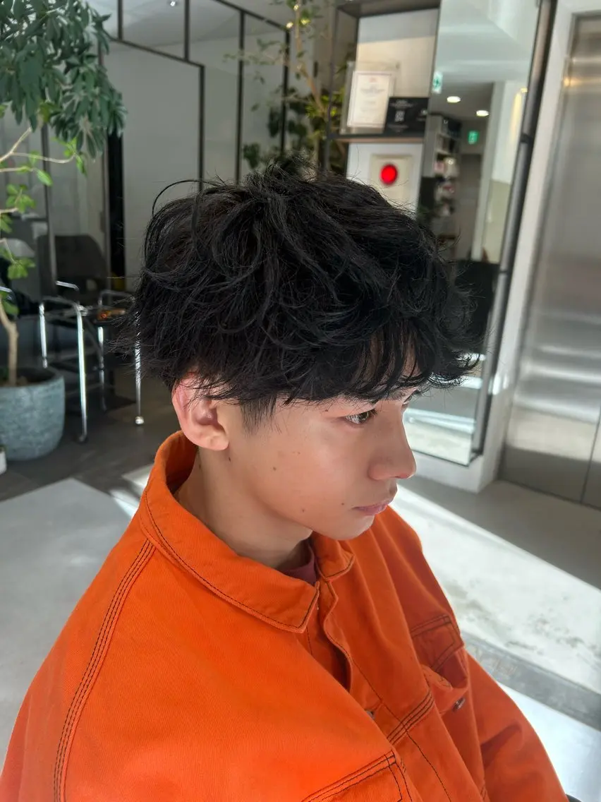 パーマ メンズ カット パーマ メンズ清潔感のプロ 💈メンズパーマ藤田のヘアスタイル