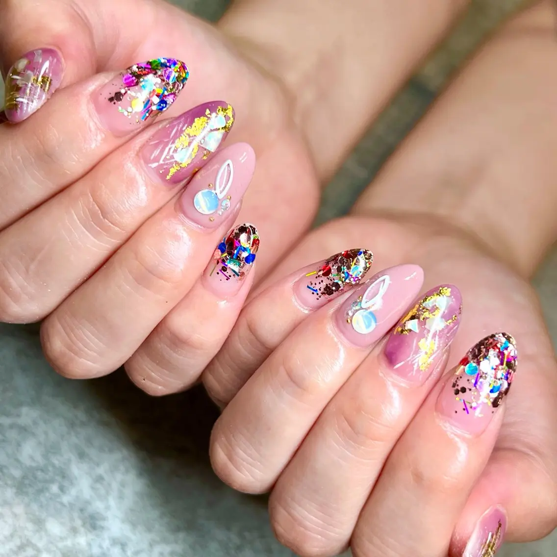 ネイル ラメ(グリッター) ピンク salon Dahliaゆうかのネイルデザイン