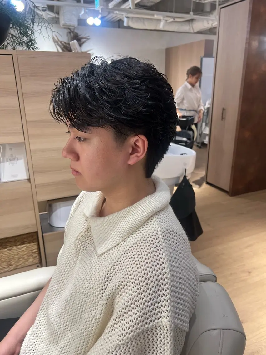 ショート パーマ メンズ カット パーマ 梅田茶屋町メンズ 専門美容師 山元一平のヘアスタイル