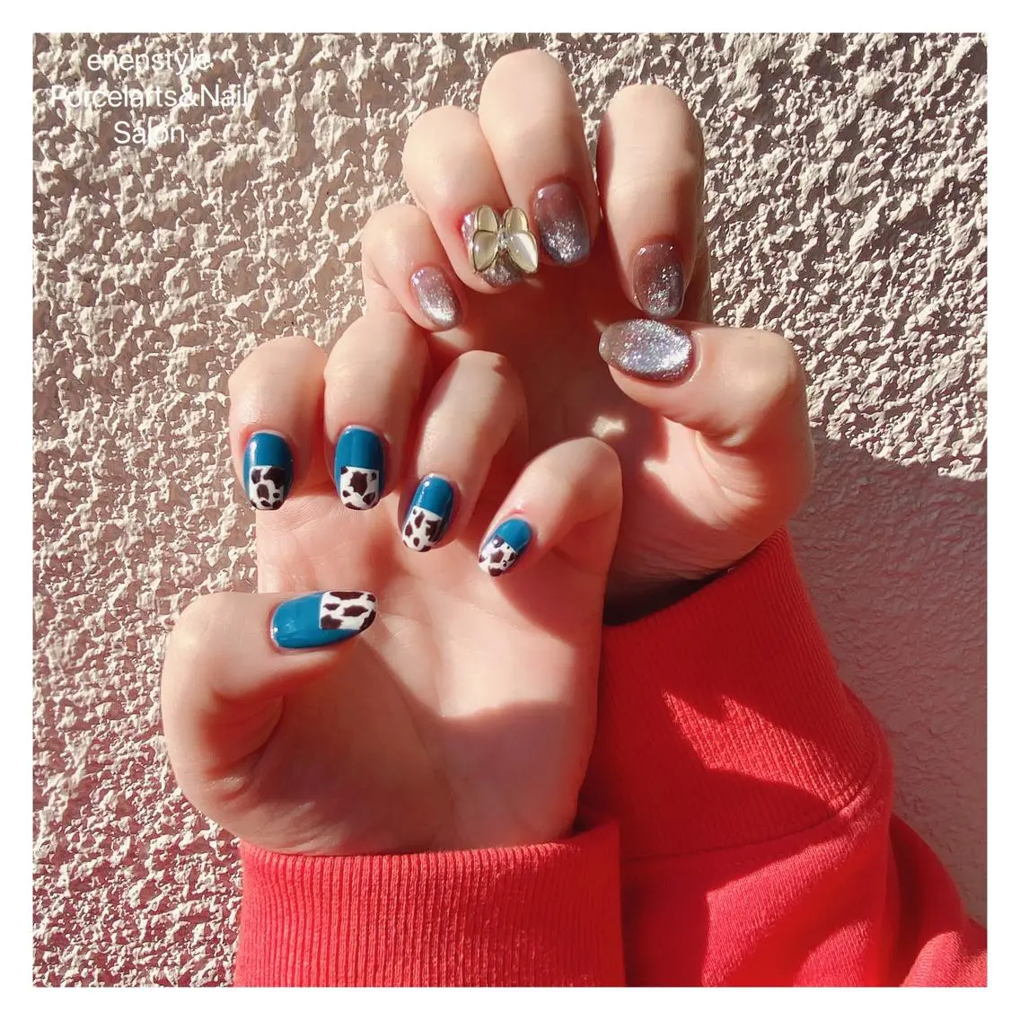 ミディアム ネイル ハンドネイル 🐾enen style 🐾のネイルデザイン