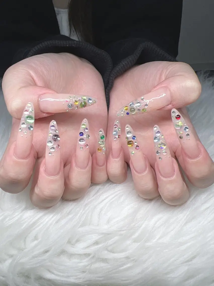 ネイル 長さ出し グラデーション 卒業式 キラキラネイル マグネットネイル ハンドネイル Lee Nailsのネイルデザイン