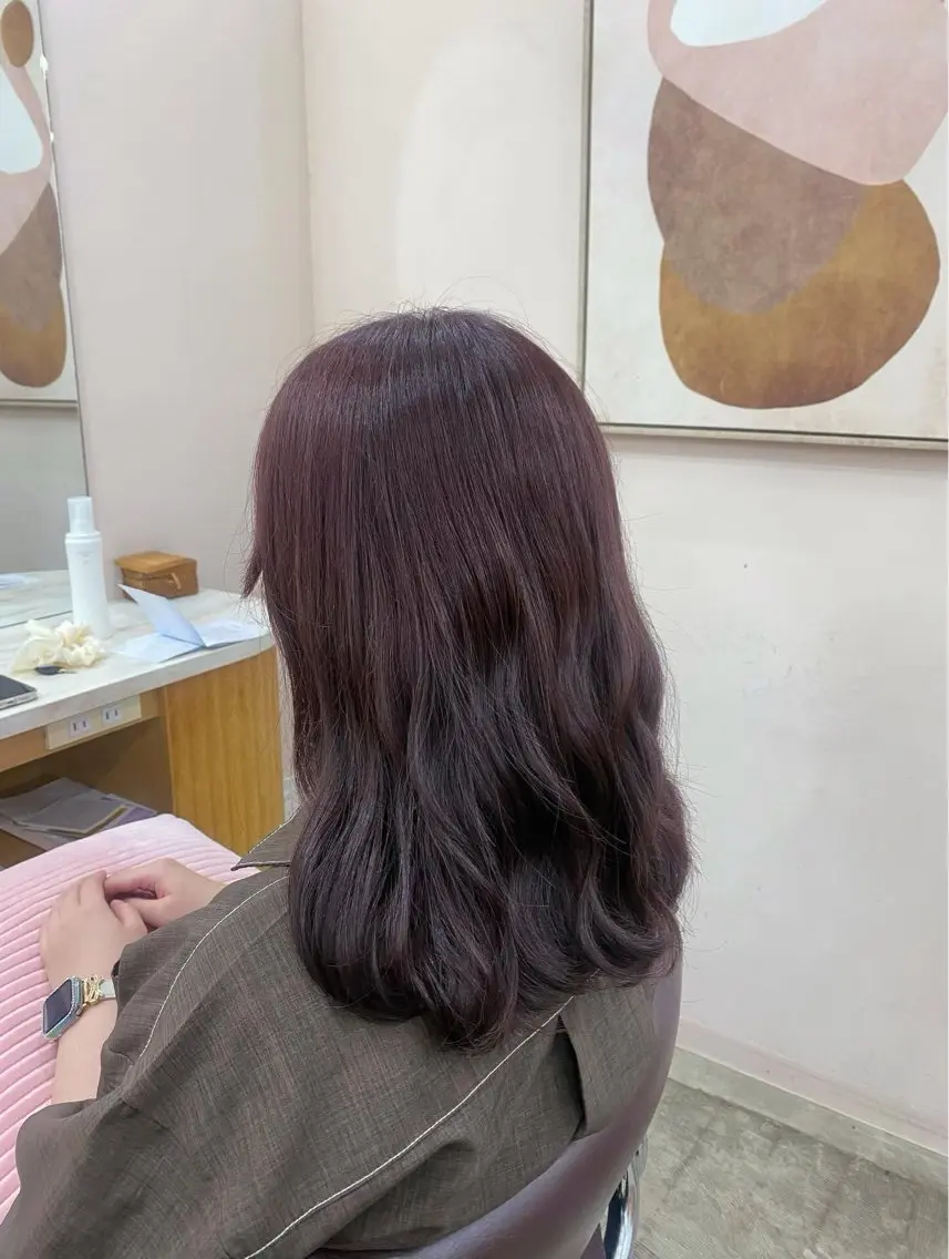 カラー ラベンダーカラー ラベンダーピンク ピンクカラー 君島 花楓のヘアスタイル