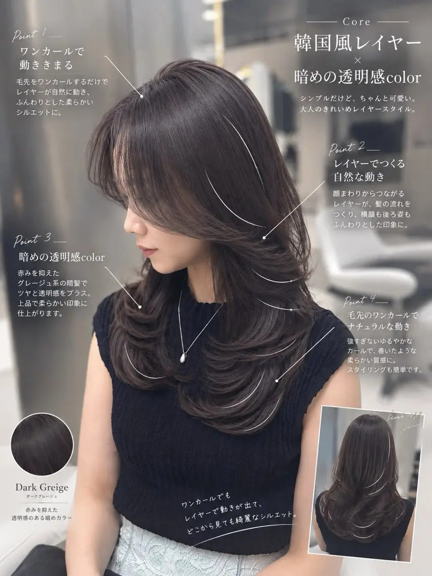 セミロング カット ヘアカラー 縮毛矯正 トリートメント 韓国風cut/ 縮毛矯正/正岡幹康のヘアスタイル