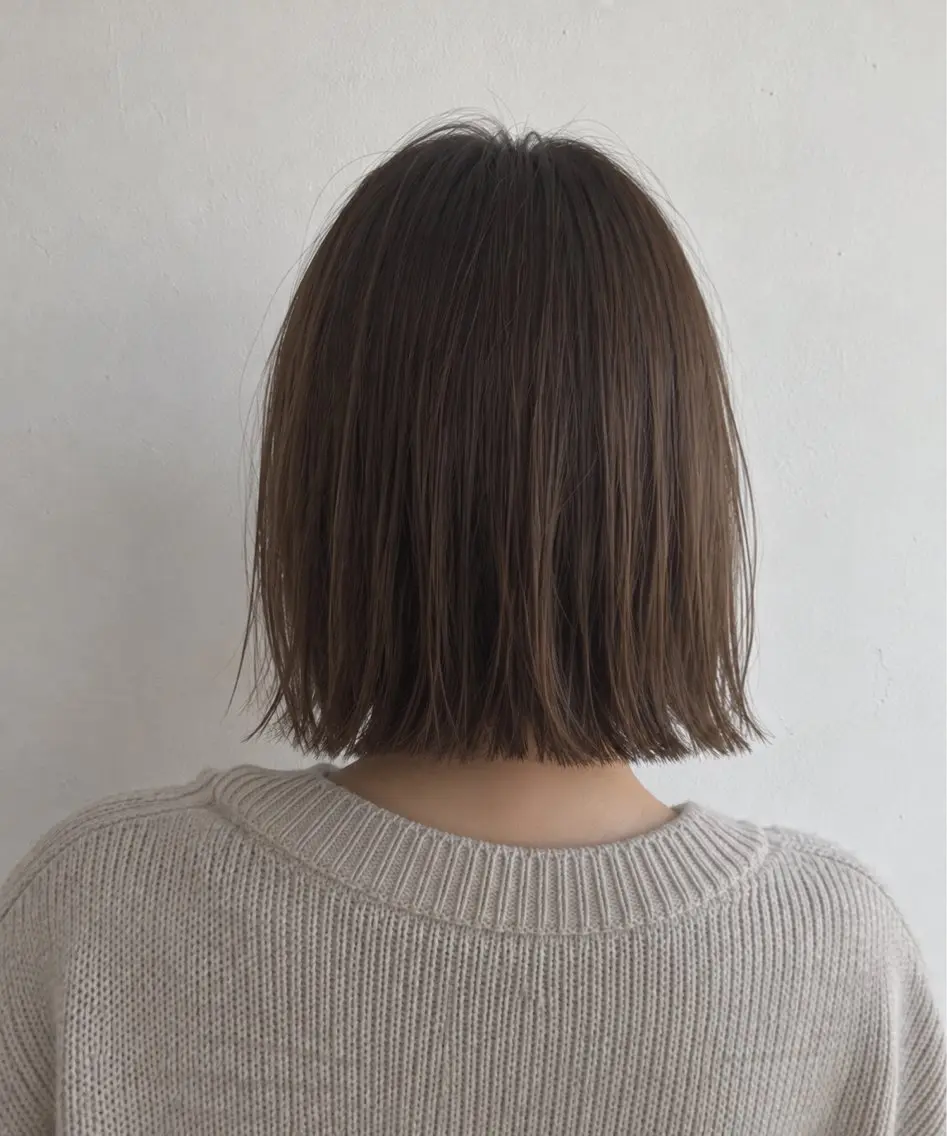 ミディアム 切りっぱなしボブ ボブ ヘアカラー haku. 【ハク】のヘアスタイル