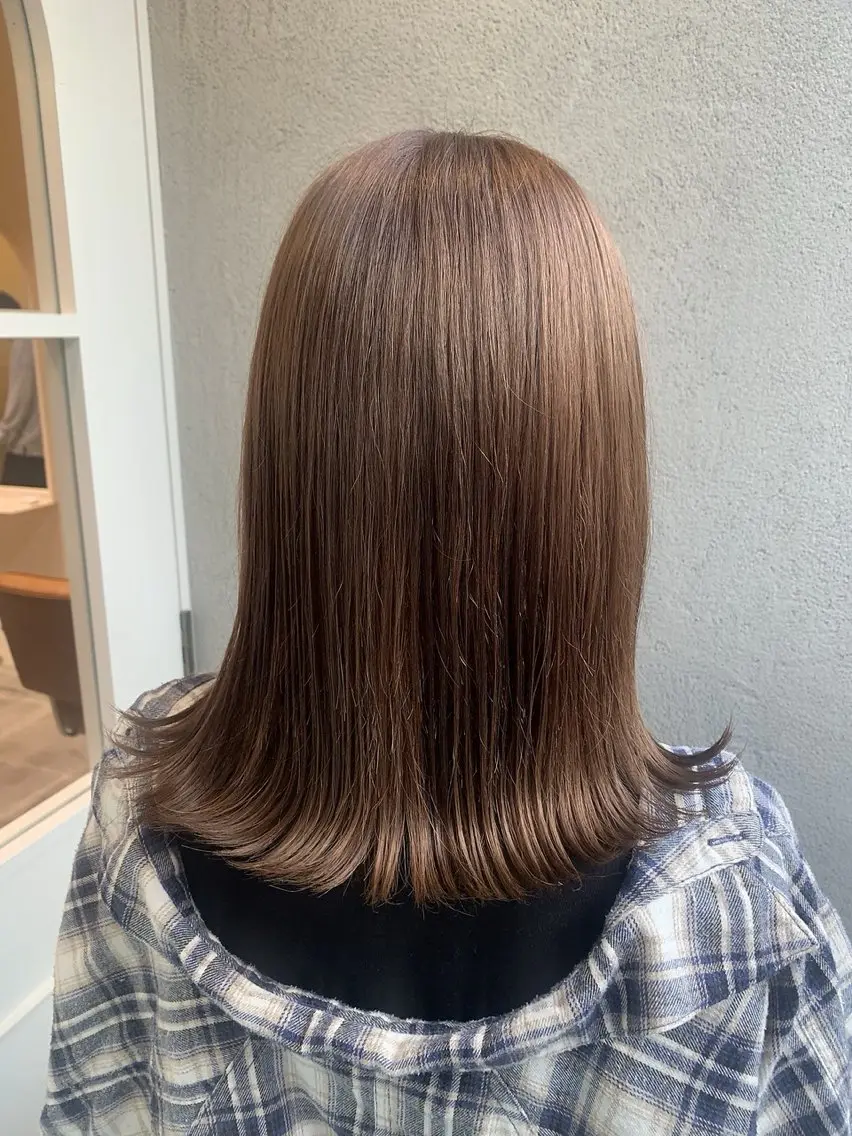 カラー ベージュカラー ブリーチ ブラウンカラー 透明感カラー ブリーチなしカラー Venus 神辺店のヘアスタイル