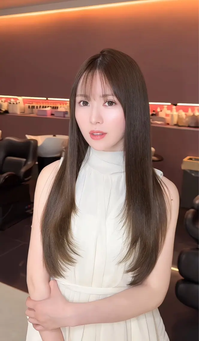 ロング くびれヘア 顔周りカット 韓国風ヘア レイヤーカット 小顔カット カット ヘアカラー トリートメント 🍀美髪クリエイター 味田 雅宏🍀のヘアスタイル