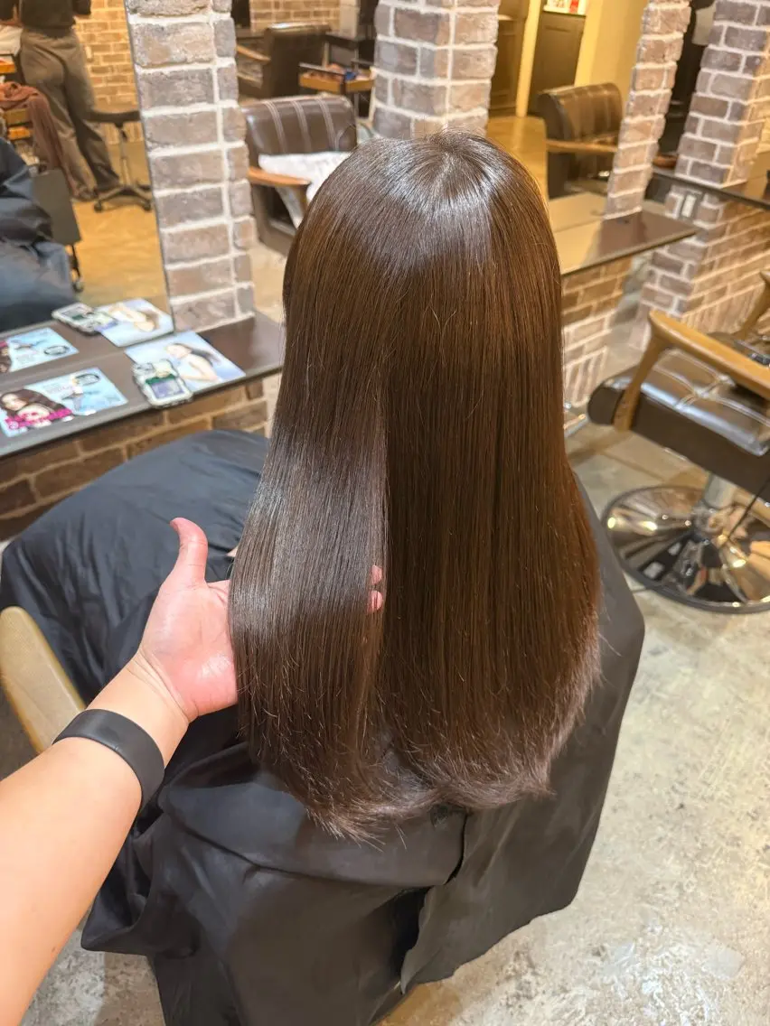 ロング カラー ベージュカラー ブリーチ ブリーチなしカラー カット ヘアカラー トリートメント 艶カラー/インナー /グラデ/大西小百合のヘアスタイル