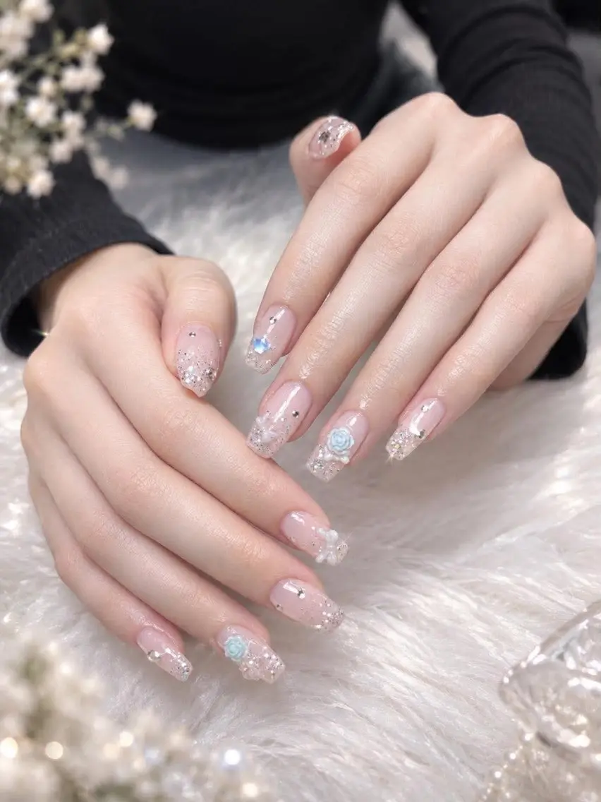 ネイル 長さ出し フレンチネイル グラデーション 韓国ネイル マグネットネイル ハンドネイル Lannie nailのネイルデザイン