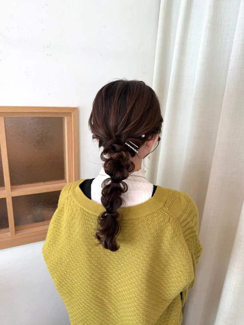 ミディアム ヘアアレンジ 成人式 ハーフアップ デート 卒業式のヘアスタイル 褒められヘアメイク /ボブ女子🐶みおのその他イメージ