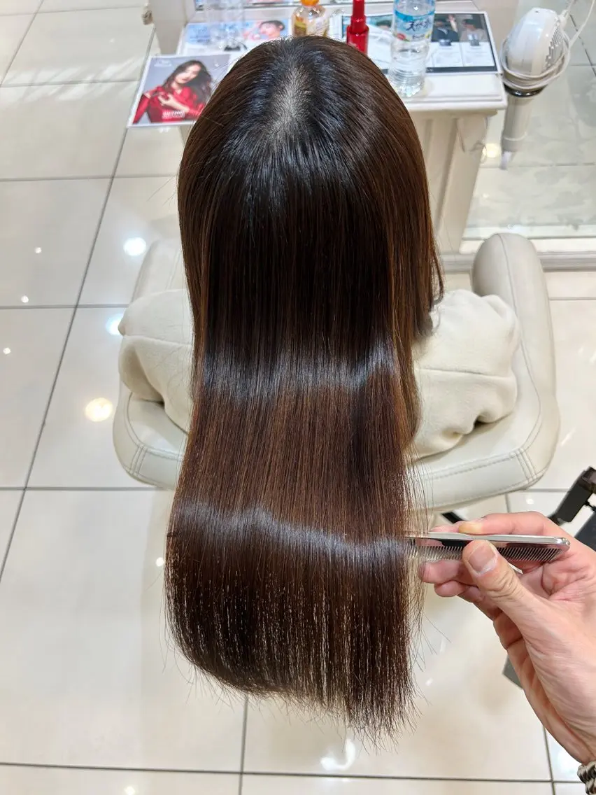 ロング 縮毛矯正 髪質改善カラー 🦋さきねのヘアスタイル