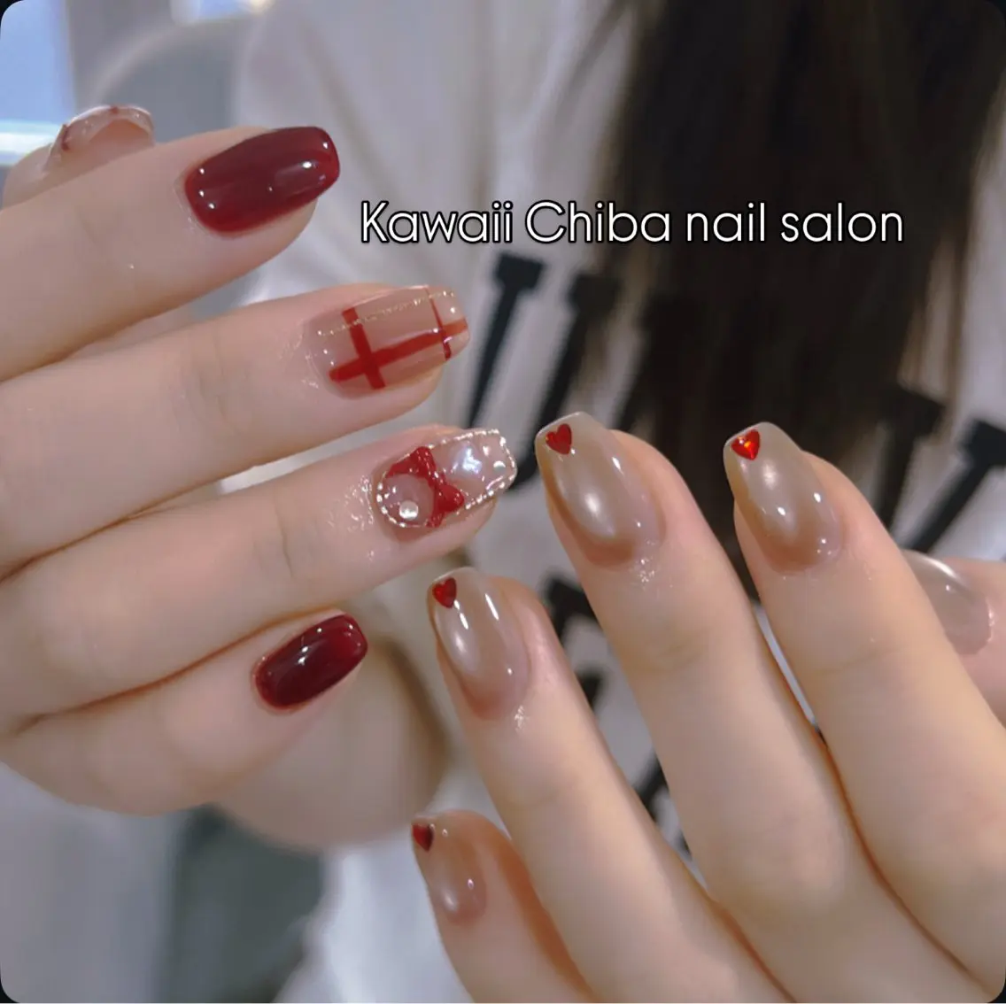 ネイル 長さ出し フレンチネイル ジェルネイル ガーリー 韓国ネイル Kawaii Chiba nailのネイルデザイン