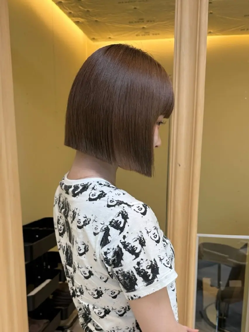 ショート ボブ ヘアカラー トリートメント ボブ人気No,1✨ TAME副店長のヘアスタイル
