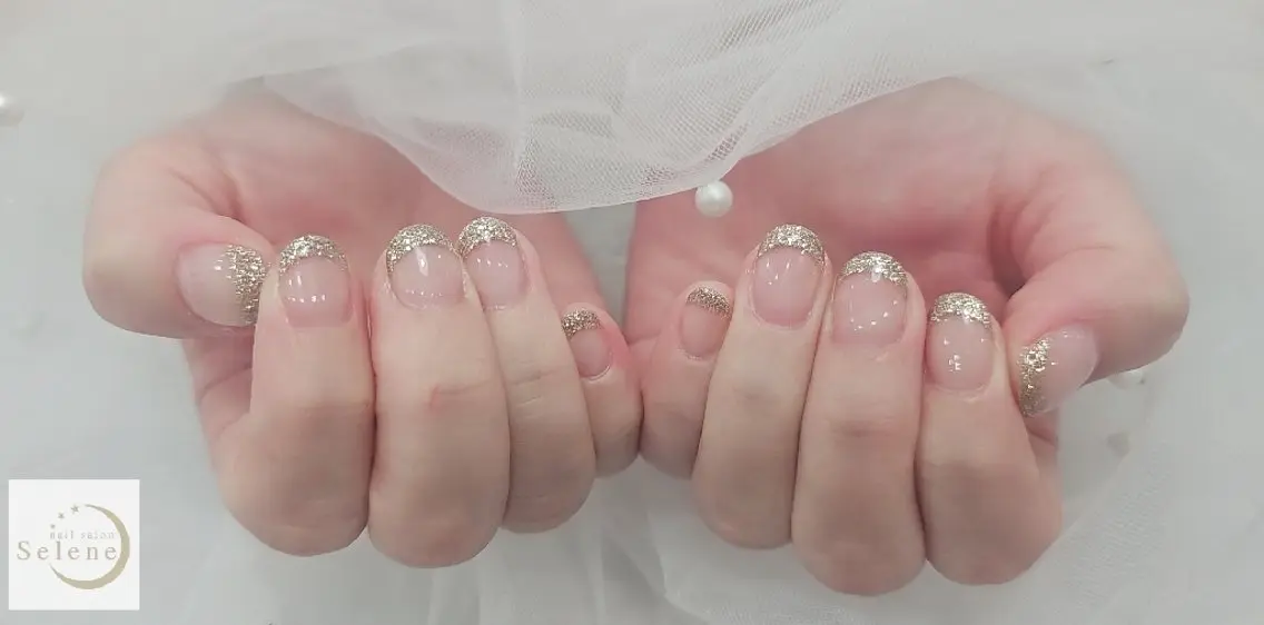 ネイル フレンチネイル ラメ(グリッター) 💅 ayako💅のネイルデザイン