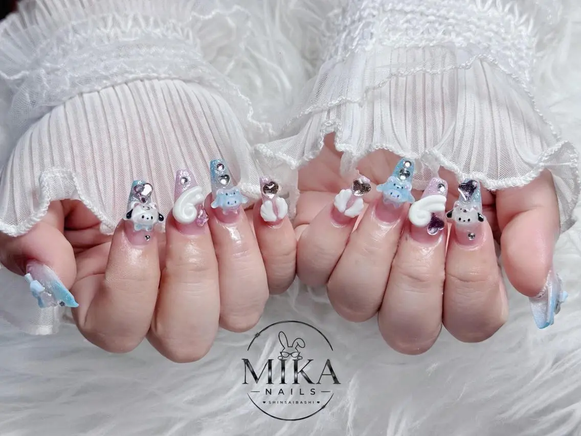 ネイル アートネイル チークネイル ドット フットネイル フレンチネイル ハンドネイル 🌷Luna Mika🌷のネイルデザイン